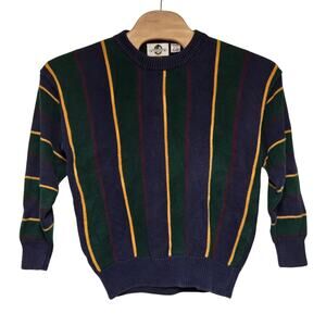 Vintage 90s Woodward Multicolored Indie Knitted Grandpa Style Sweater Size XL
